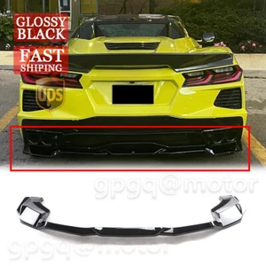For Corvette C8 Z51 2020-2025 Gloss Black V2 Add-On Rear Bumper Diffuser Spoiler - Picture 1 of 11