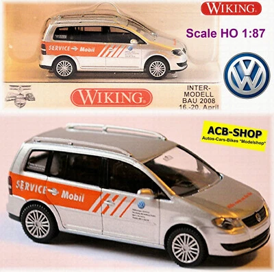 VW Volkswagen Touran I Van Tipo 1T 2003-06 VW Servizio Mobil Argento 1:87 Wiking - Immagine 1 di 3