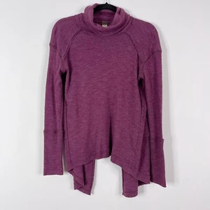 Top Free People XSmall XS Tara Púrpura Cuello de Tortuga Dividido Mangas Largas Falsa - Imagen 1 de 11