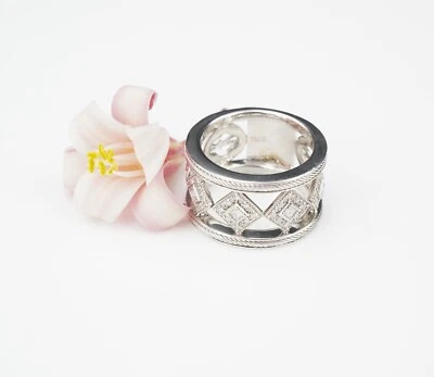 Anillo Charriol Oro Blanco 18k 1/2 cttw Diamante Estación Milgrain Banda Talla 6 RG3876 Foto 1 de 4