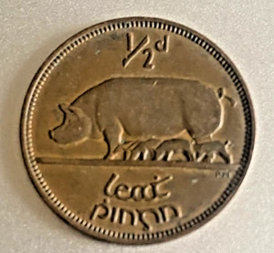 Irland 1953 Irish 1/2d Irish Half Penny Weltmünze - Bild 1 von 8