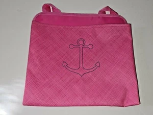 Thirty One Oh Snap Pocket 122A Pink Cross Pop Organizing Anchor Embroidery - Picture 1 of 2