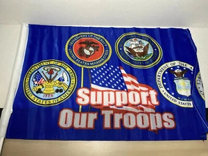 Apoya a Nuestras Tropas Coche Ventana Bandera EE. UU. Militar Unilateral 8" x 12" Nuevo - Imagen 1 de 9