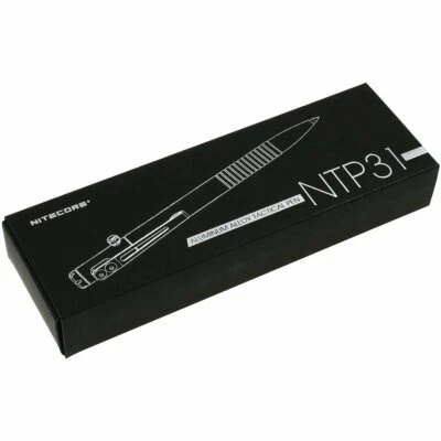 Nitecore Tactical Pen, taktischer Stift, Kugelschreiber NTP31, schwarz, Aluminiu