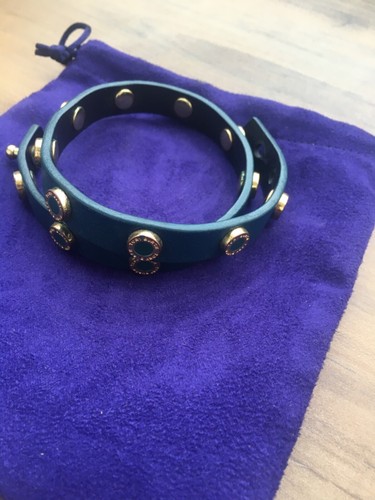 Bracciale Tory Burch doppio avvolto verde e borchie golf