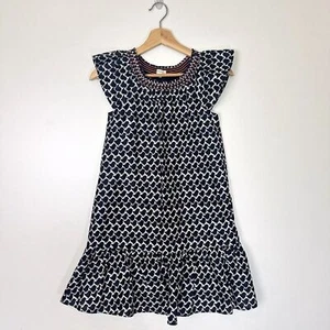 Crewcuts Girls Birds Print Dress Sz 10 Ruffle Hem Cap Sleeve  - Picture 1 of 7