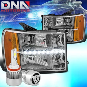 CLEAR LENS LED HEADLIGHT+AMBER CORNER+WHITE LED H8 HID W/FAN FIT 07-14 GMT900 - Picture 1 of 12