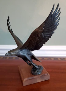 CHESTER COMSTOCK 1981 BRONZE ADLER SKULPTUR MIT SOCKEL - Bild 1 von 10