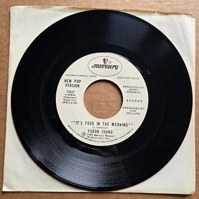 FARON YOUNG It's Four In The Morning DJ PROMO 45 7" Record Vinyl Records Foto 1 de 2