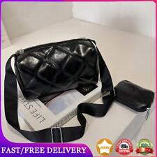 Ladies Crossbody Bag Portable PU Women Handbags for Daily Leisure (Black) AU