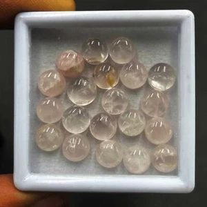 Natürlicher Rosenquarz runder Cabochon lose Steine Posten 20 Stck. 8 mm 46 ct - Bild 1 von 4