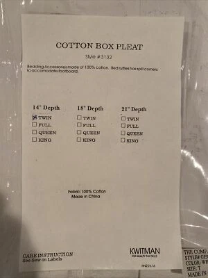 Falda Cama Plisada Caja Algodón THE COMPANY STORE - Blanca - Nueva Foto 1 de 2