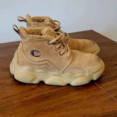 Champion Tenis para Niños Beige Piel Sintética Forrados Zapatos Niño Pequeño Talla 10 Botas de caña alta Foto 1 de 4