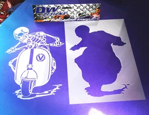 vespa skeleton airbrush art craft stencil - Picture 1 of 2