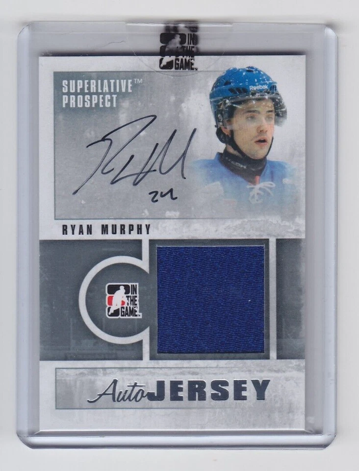 2012-13 ITG SUPERLATIVE RYAN MURPHY AUTO JERSEY 2/30 GAME USED PROSPECT Rangers - Image 1 of 1