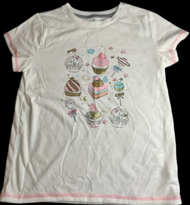 BCBG Birthday Girls White Short Sleeve T-Shirt Size 10-12 - Picture 1 of 5
