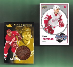 BOTH! STEVE YZERMAN-DETROIT RED WINGS! Pinnacle Mint/HOCKEY HEROES SHARP!