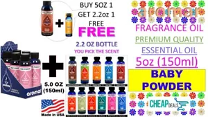 AROMAR 100% Fragrance Essential Oil Premium Quality BABY POWDER 5 Oz + FREE 1 - Picture 1 of 2