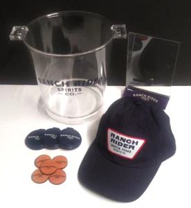 Ranch Rider Spirits Co Hat Bar Table Tent Promo Beer Clear Ice Bucket Lot - Picture 1 of 11