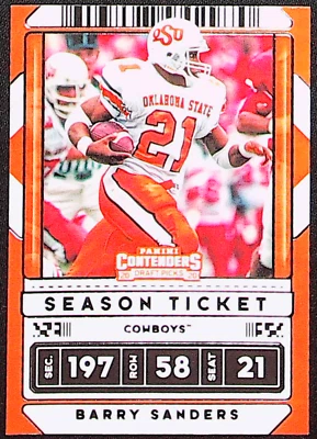 2020 Panini Contenders Draft Picks - Barry Sanders #9 - Image 1 of 2