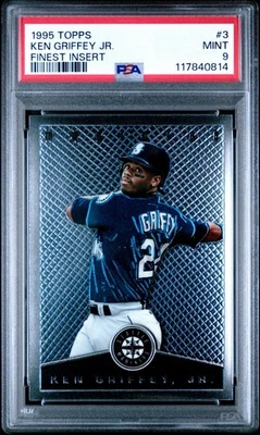 1995 Topps #3 FINEST INSERT KEN GRIFFEY JR PSA 9 MINT HOF RARE - Image 1 of 3