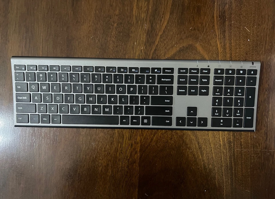 Jelly Comb Ultra Slim Rechargeable Bluetooth Wireless Black Keyboard Full Size - Image 1 of 1