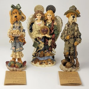 Lote de 3 estatuillas vintage de la colección Boyds Bears Folkstone perros ángeles en caja certificado de autenticidad - Imagen 1 de 23