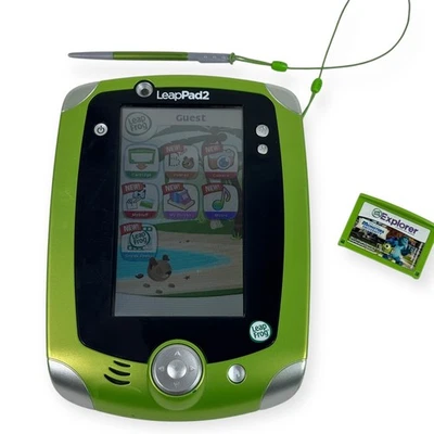LeapFrog LeapPad 2 Learning Tablet Green w/ Monsters University Game and Stylus - Image 1 of 4