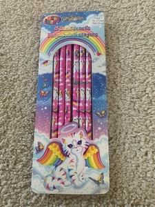 Nuevo paquete de 6 lápices de diseño LISA FRANK gatito gato ángel - Imagen 1 de 6