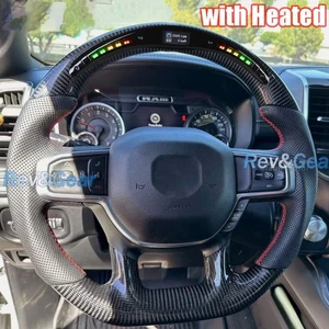 Real Carbon Customized LED Steering Wheel For Dodge RAM 1500 trx 19-25 w/Heated - Picture 1 of 10