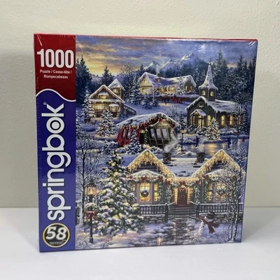 Christmas Village 1000 pc Jigsaw Puzzle By Springbok ~ 24" x 30" ~ New & Sealed - Image 1 of 4