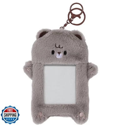 NEWEST Bear Plush Kpop Photocard Holder with Keychain, Cute Bear ID Badge Hol - Image 1 of 4
