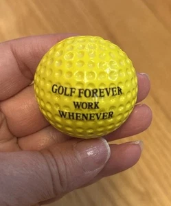 Golfball Magnet GOLF FOREVER WORK WHENE gelb Golf Geschenk Golfer Vintage - Bild 1 von 2