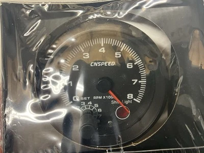 CNSPEED 80mm Tachometer - 0-8000 RPM, Black Dial (Race / Rally / Motorsport) - Image 1 of 3
