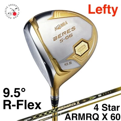 HONMA Beres S-06 Driver 9.5° R-Flex ARMRQ X 60 4Star Graphite Shaft 4S Lefty - Image 1 of 4