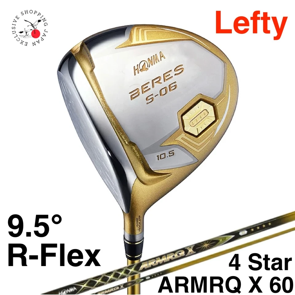 HONMA Beres S-06 Driver 9.5° R-Flex ARMRQ X 60 4Star Graphite Shaft 4S Lefty - Image 1 of 4