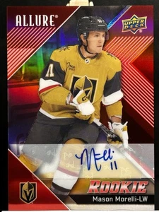 MASON MORELLI rc 2024-25 Upper Deck Allure ROOKIE Rosso Arcobaleno AUTO #120 VGK - Foto 1 di 5