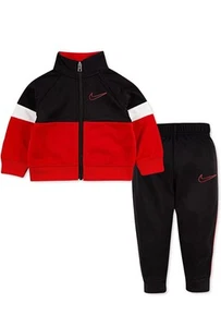 Nike Little Boys Tricot Jacket & Pants 2 Piece Set (Black/Red, 18 Months) - Picture 1 of 2