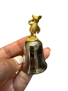 Vintage Disney Bell Gold Silver Tone Piglet Winnie the Pooh Decor Rare 2 1/4” - Picture 1 of 2