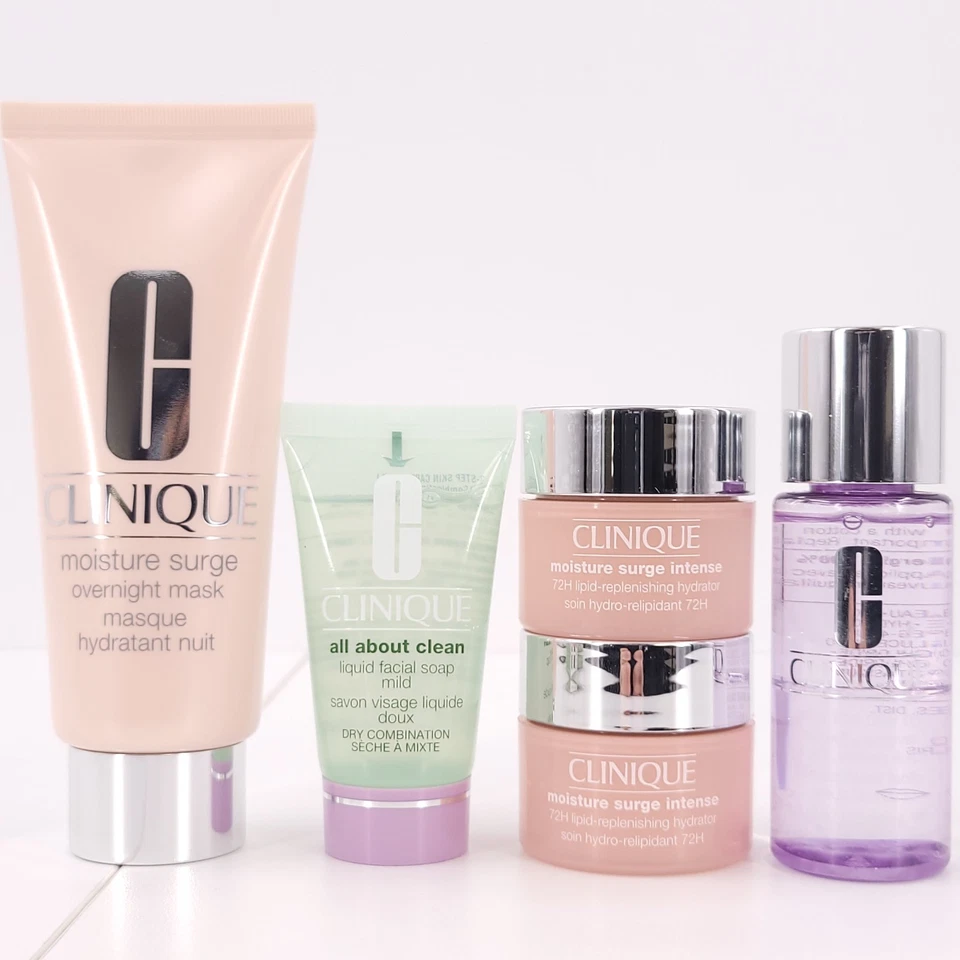 Clinique Lot of 5 Moisture Surge Mask Hydrator Facial Soap Makeup Remover NEW - Image 1 of 4