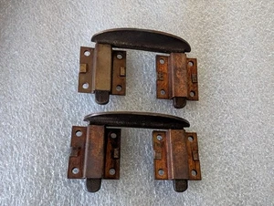 x2 Vintage Brass D Table Leaf Fork Clips Prongs with mounts - Picture 1 of 4
