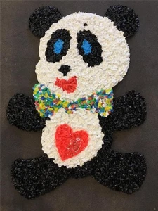 VALENTINSTAG GESCHMOLZENE KUNSTSTOFF POPCORN CHIPS NEU TEDDYBÄR DEKO VINTAGE - Bild 1 von 4