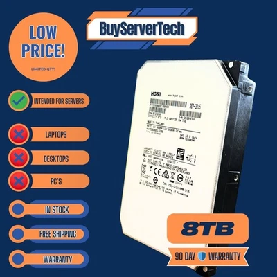 HGST 0F23268 8TB SAS 12Gb/s 3.5" HUH728080AL5200 Enterprise HDD 7200RPM 512e HDD - Image 1 of 3