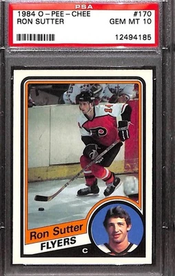 Ron Sutter 1984 O-PEE-CHEE #170 Rookie Card PSA 10 Pop 17 Philadelphia Flyers - Image 1 of 2