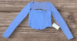 Reoria Damen Top | Korsett Top Y2K | Langarm | Blau Nova - Bild 1 von 6