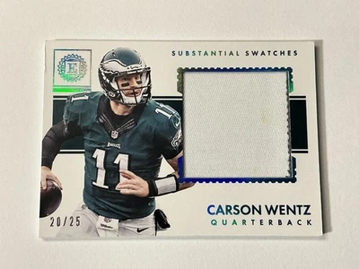 Carson Wentz 2017 Panini Encased Substantial Swatches Sapphire #20/25 Dirty - Image 1 of 2