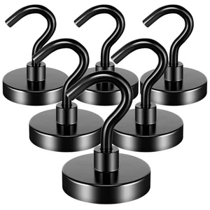 Paquete de 6 ganchos magnéticos de alta resistencia de 80 libras gancho magnético de neodimio para colgar - Imagen 1 de 2