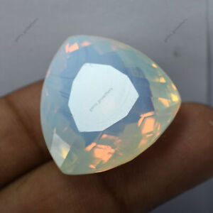 Natural Unique Multi-Color Opal 55.60 Ct CERTIFIED Trillion Cut Loose Gemstone