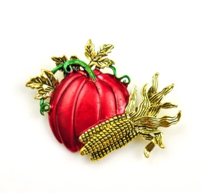 Enamel Pumpkin brooch pin harvest fall brooch fashion jewelry pin gift friends - Image 1 of 4