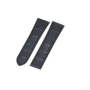 22x18mm Black Chrocodile Grain Leather Watch Strap For Omega - Picture 1 of 6